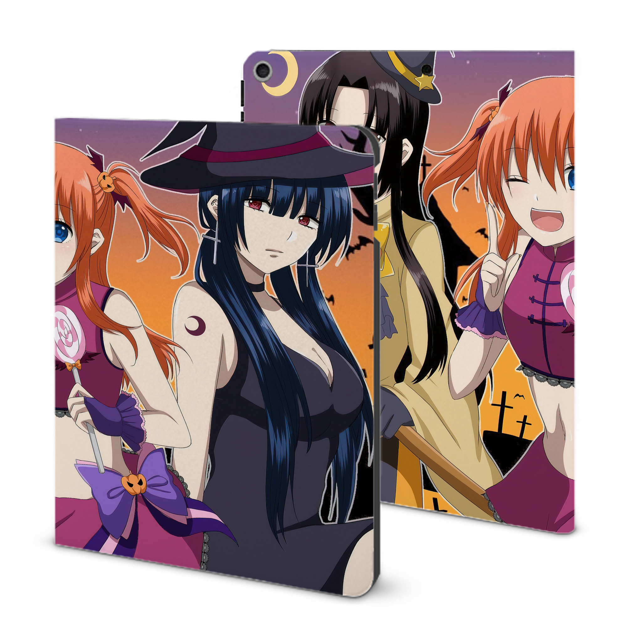 ぎんたま 坂田銀時（さかたぎんとき） 神楽 志村新八（しむら しんぱち） GINTAMA Sakata Gintoki Kagura Shimura Shinpachi IPad ケース ブック型 PUレザー TPU 耐衝撃 軽量 薄型 ペン収納なし 全面保護 IPad 各モデル対応